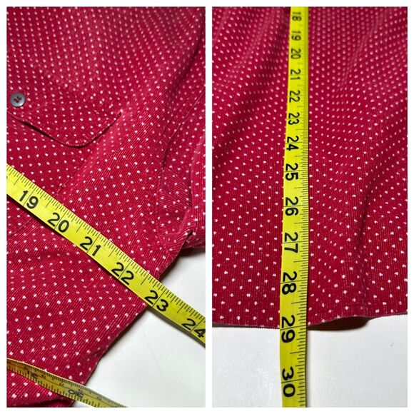 Esprit Women's Red White Polka Dot Corduroy Shirt Sz Large 80s Early 90s Vintage - Picture 9 of 12